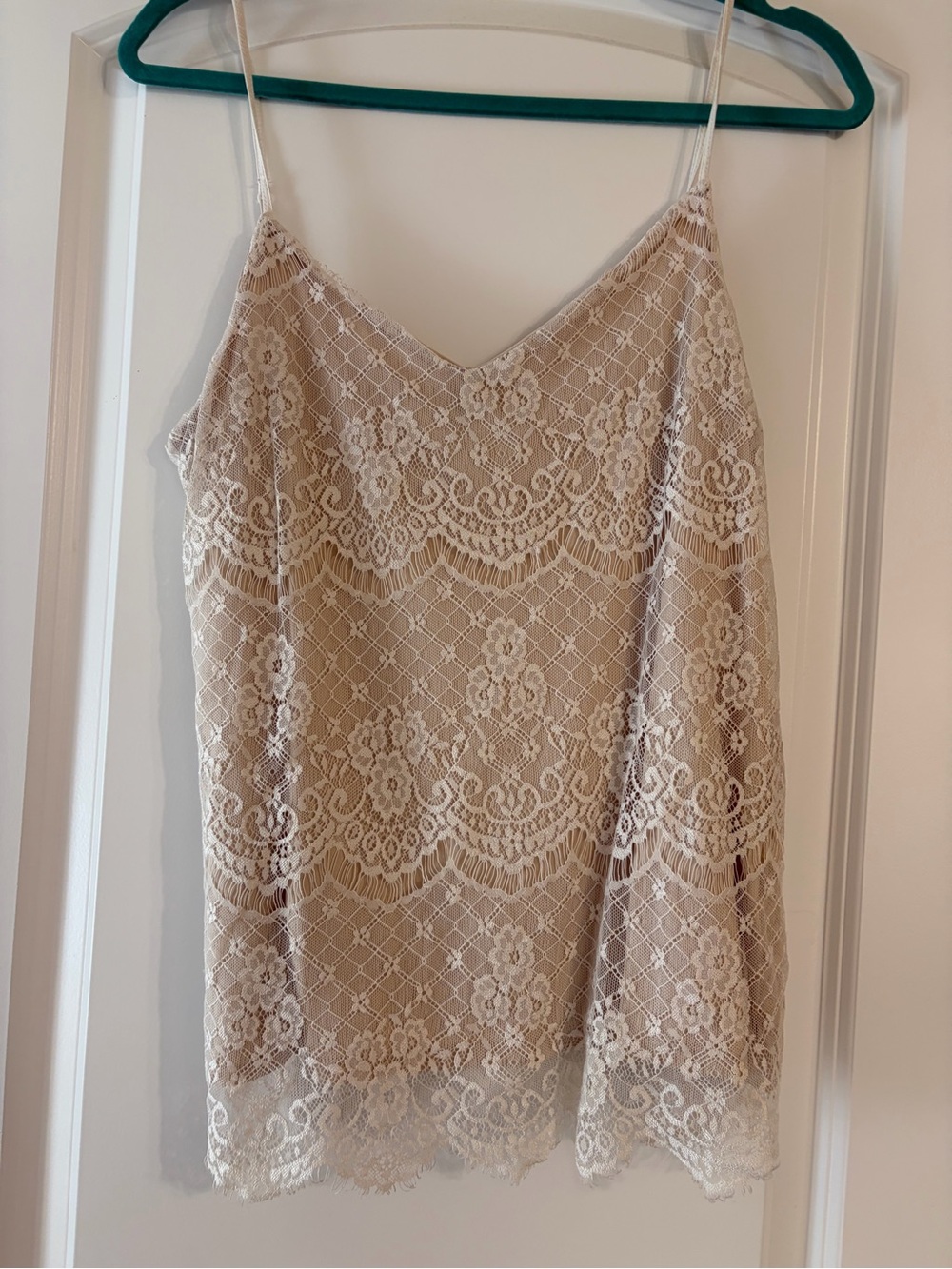 Maurices Cream Lace Overlay V-Neck Cami